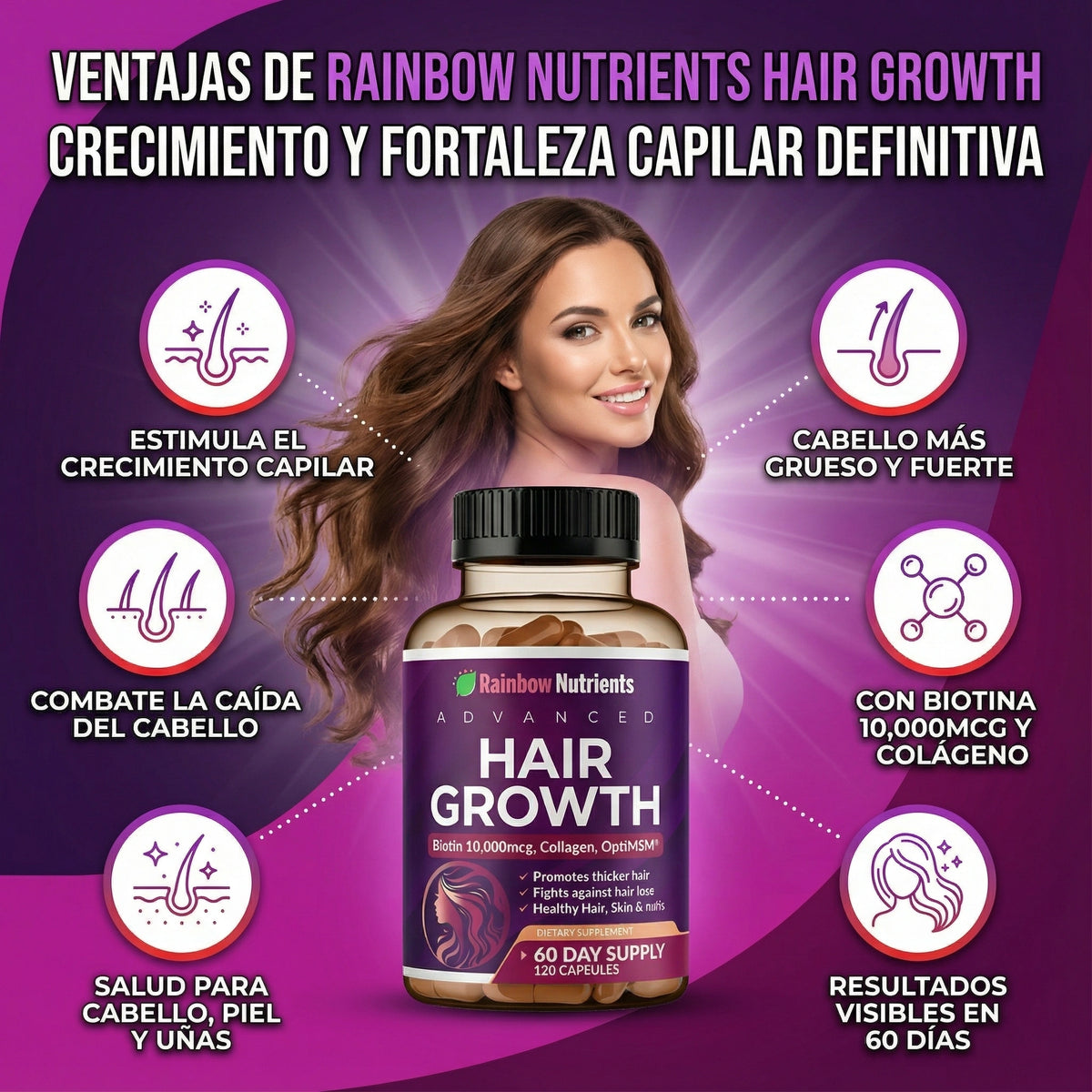 Rainbow Nutrients Crecimiento Avanzado del Cabello