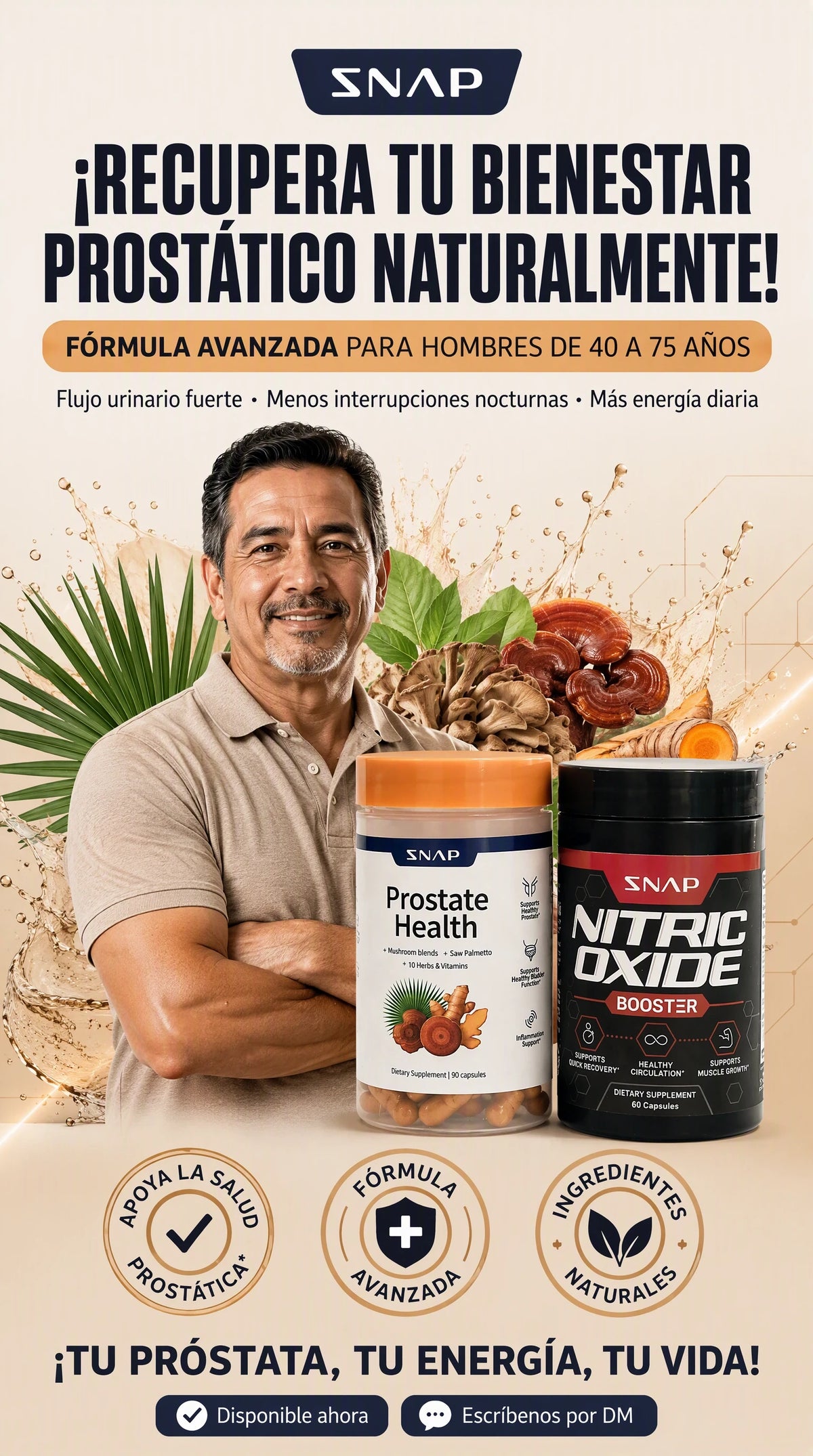 Combo Prostate Health + Nitric Oxide-Bienestar Masculino y Rendimiento Físico
